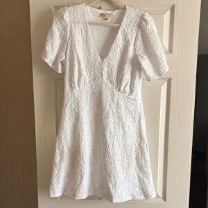 Michael Kors White Textured Mini Dress